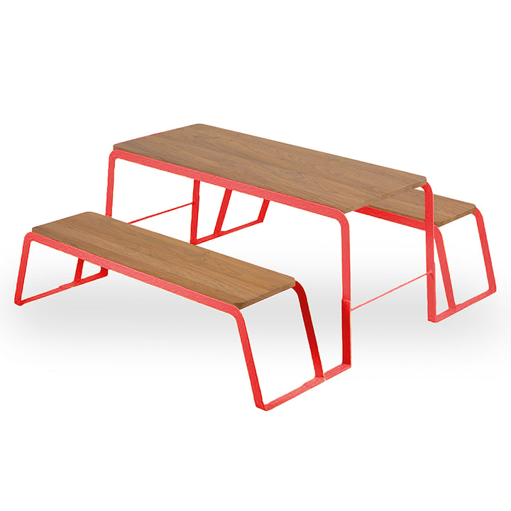 Klop - Teakwood Bench with Metal Base