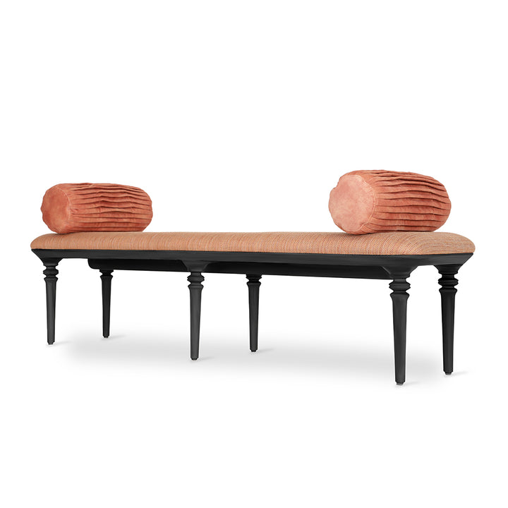 Ravello - Solidwood Bench with Orange Fabric