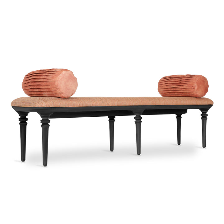 Ravello - Solidwood Bench with Orange Fabric
