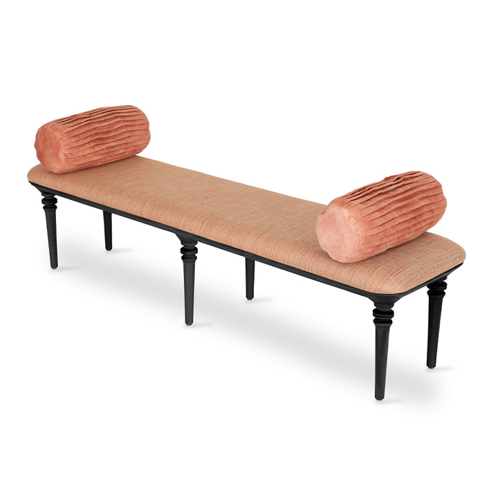 Ravello - Solidwood Bench with Orange Fabric