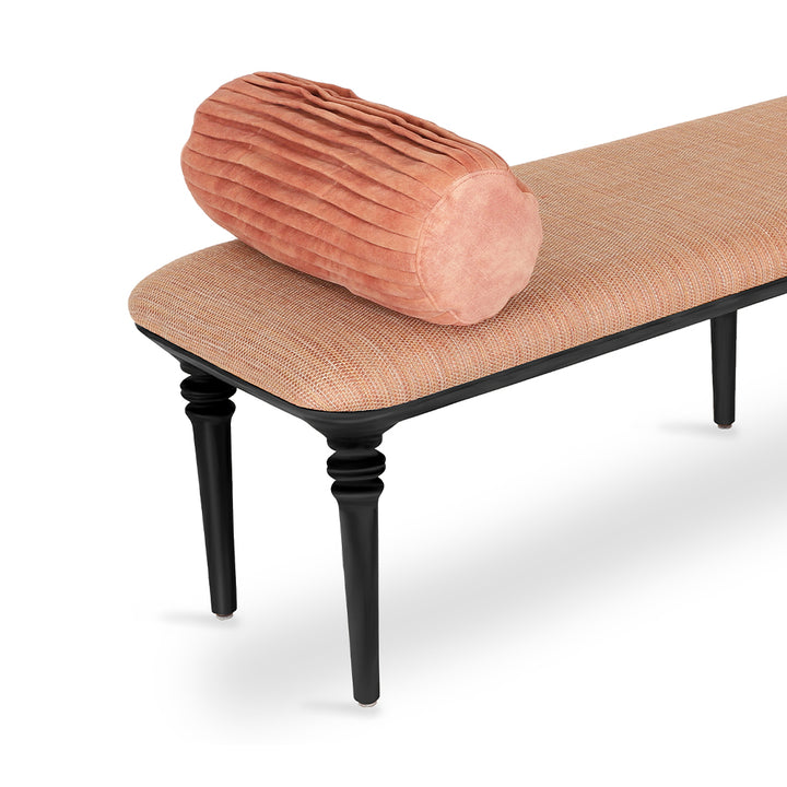 Ravello - Solidwood Bench with Orange Fabric