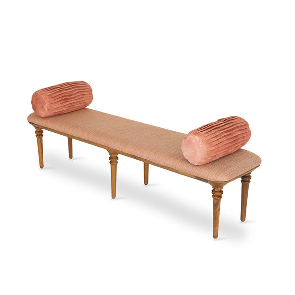 Ravello Teakwood Bench with Orange Fabric