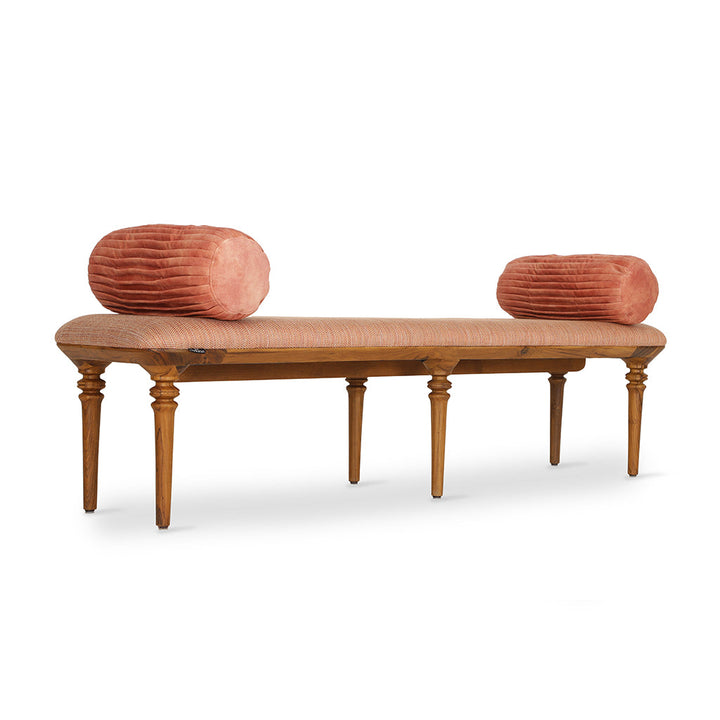 Ravello Teakwood Bench with Orange Fabric