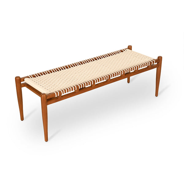 Tenshi - Teakwood Bench with Off White Rope