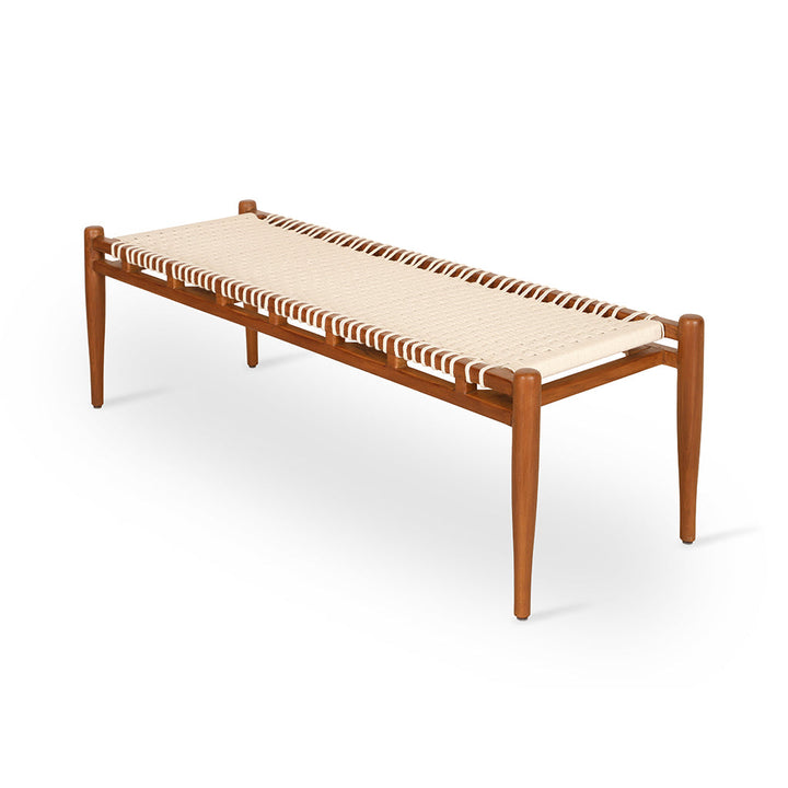 Tenshi - Teakwood Bench with Off White Rope