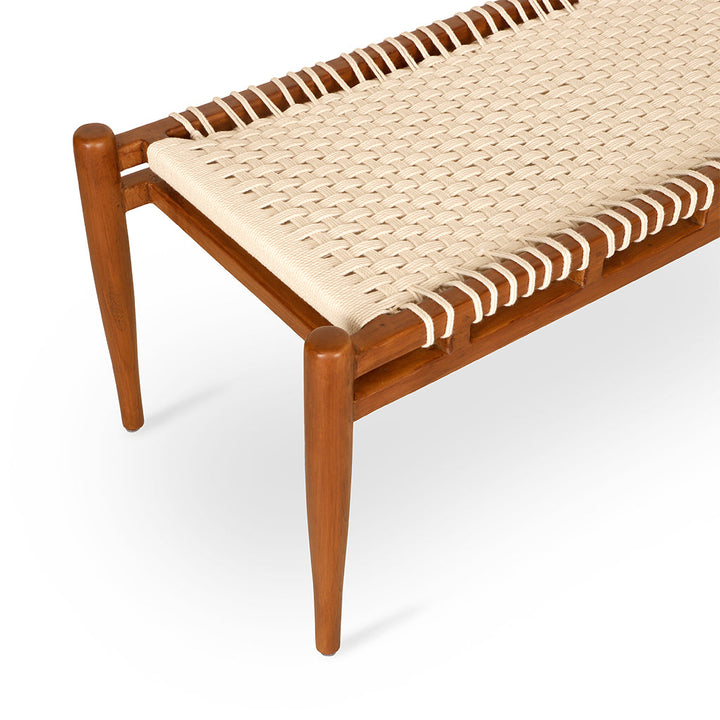 Tenshi - Teakwood Bench with Off White Rope