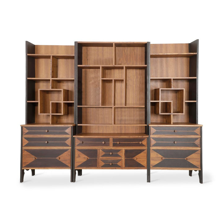 Kitaplik Solidwood Bookshelf with Black Color