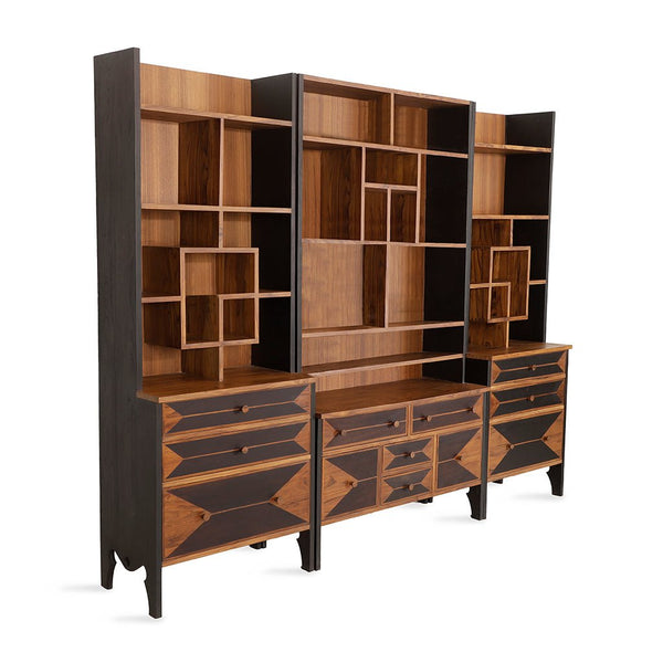 Kitaplik Solidwood Bookshelf with Black Color
