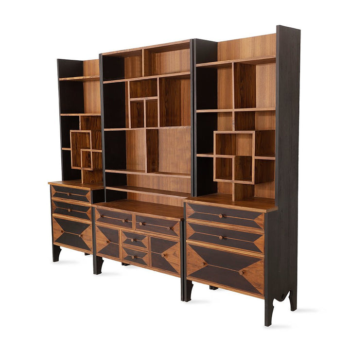 Kitaplik Solidwood Bookshelf with Black Color