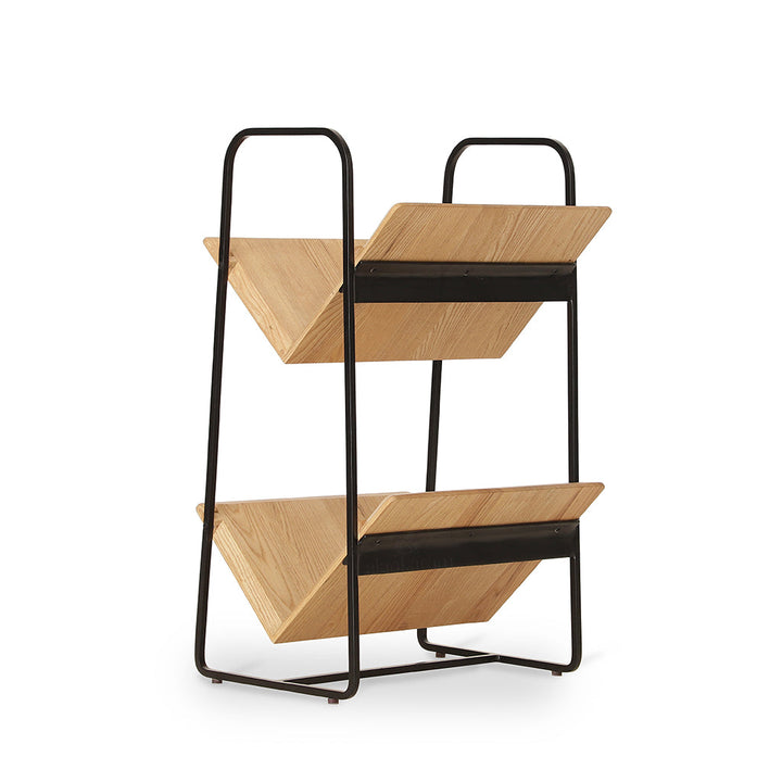 Lektura - Metal Magazine Rack with Solidwood