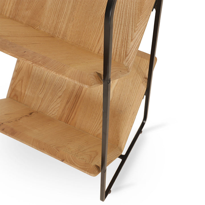 Lektura - Metal Magazine Rack with Solidwood