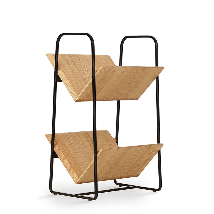 Lektura - Metal Magazine Rack with Solidwood