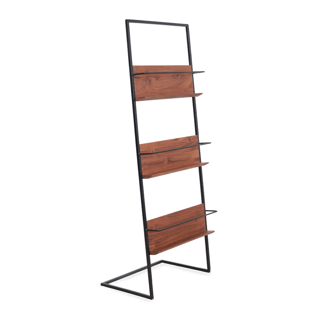 Tilte Rack Sito - Metal, Teak Magazine Rack | Alankaram