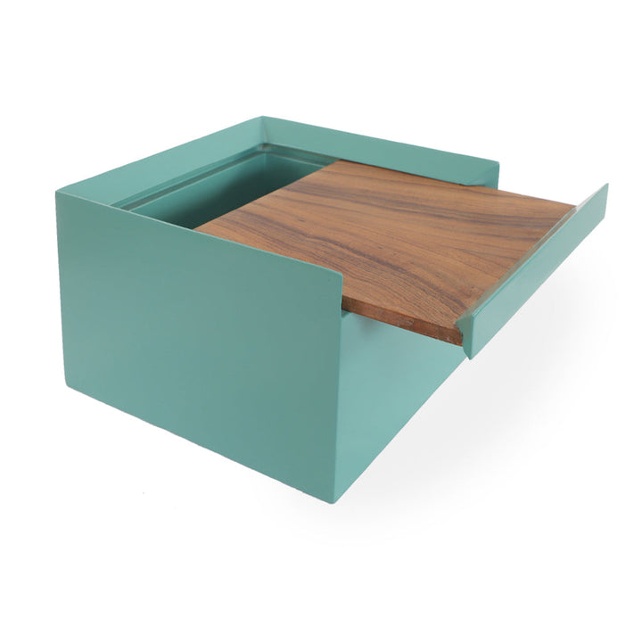Kasti - Teakwood Multipurpose Box with Turquoise Green PU