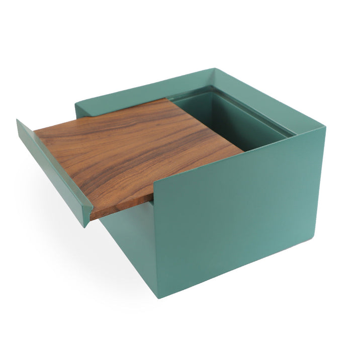 Kasti - Teakwood Multipurpose Box with Turquoise Green PU