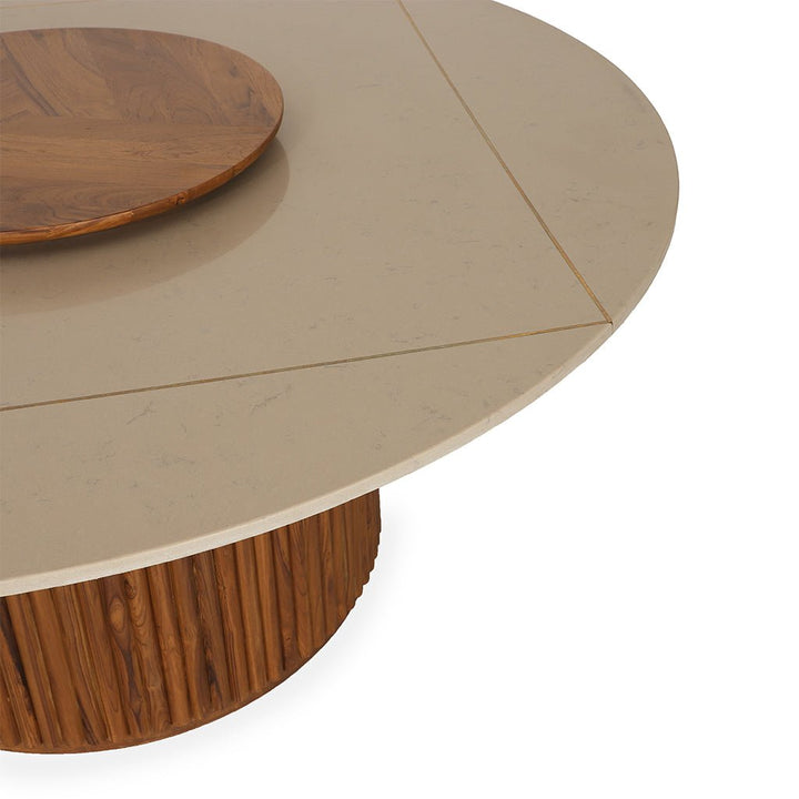 Aruna - Teakwood Cafe Table with Quartz Top