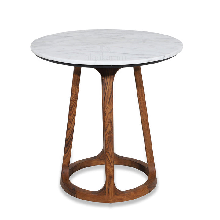 Kruhy - Teakwood Cafe Table with Stone Top