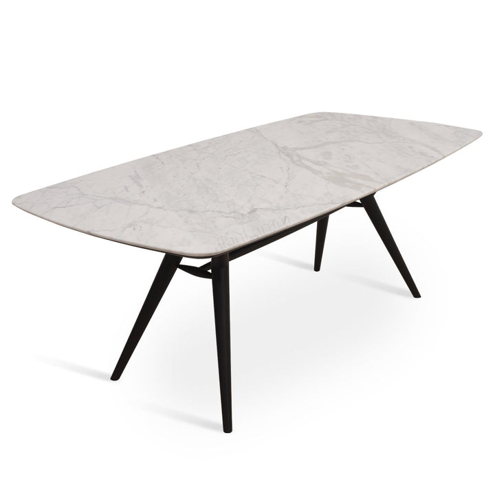 Fusi - Solidwood Dining Table with White Stone Top