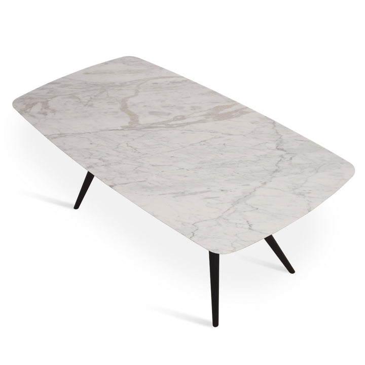 Fusi - Solidwood Dining Table with White Stone Top