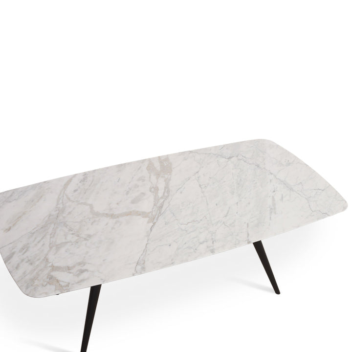 Fusi - Solidwood Dining Table with White Stone Top