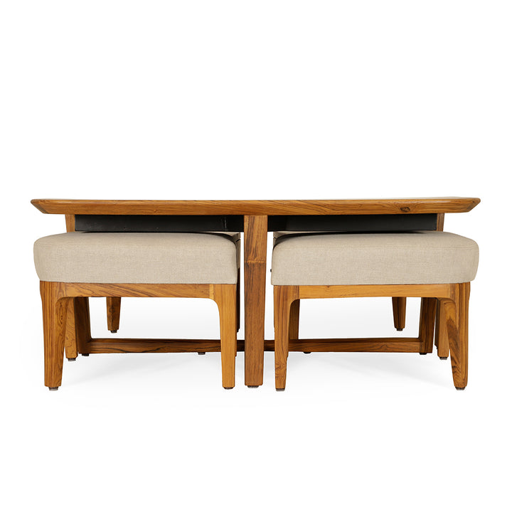 Kiota - Teakwood Nested Center Table - Alankaram