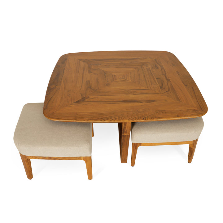 Kiota - Teakwood Nested Center Table - Alankaram