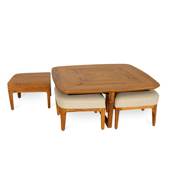 Kiota - Teakwood Nested Center Table - Alankaram