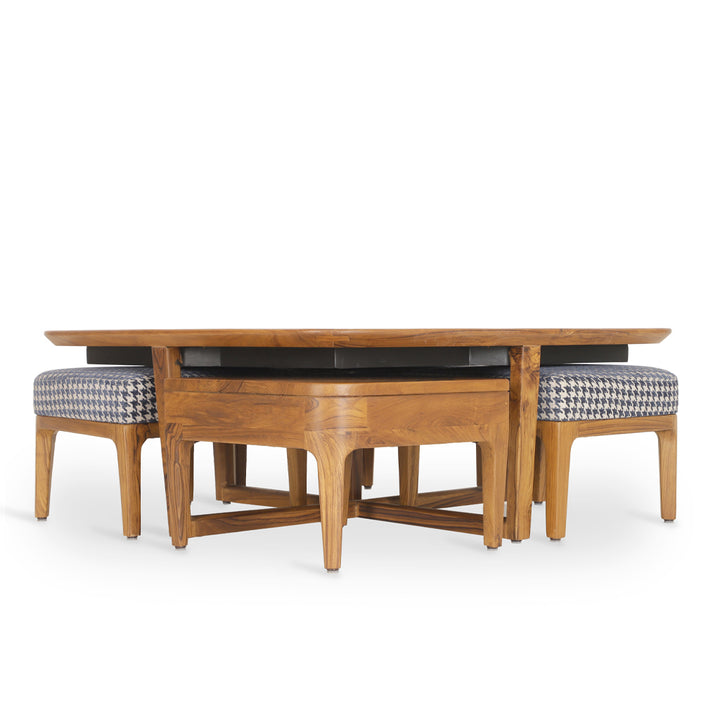 Kiota - Teakwood Nested Center Table - Alankaram