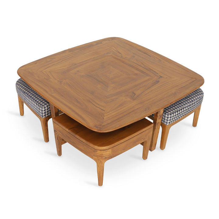Kiota - Teakwood Nested Center Table - Alankaram