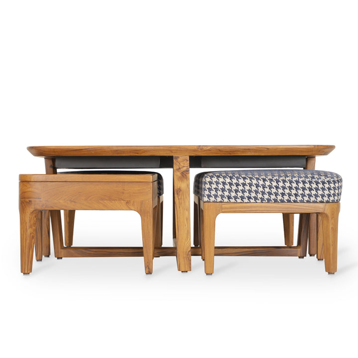 Kiota - Teakwood Nested Center Table - Alankaram