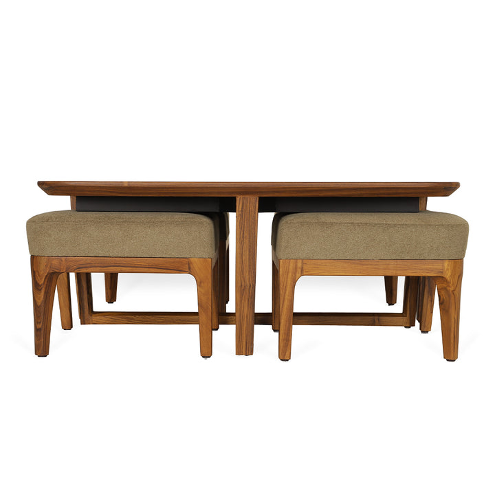 Kiota - Teakwood Nested Center Table - Alankaram