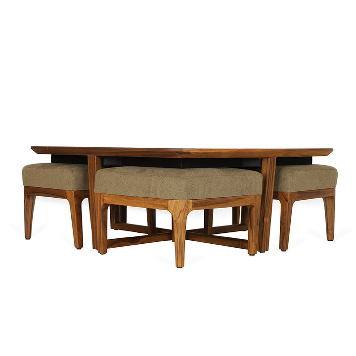 Kiota - Teakwood Nested Center Table - Alankaram