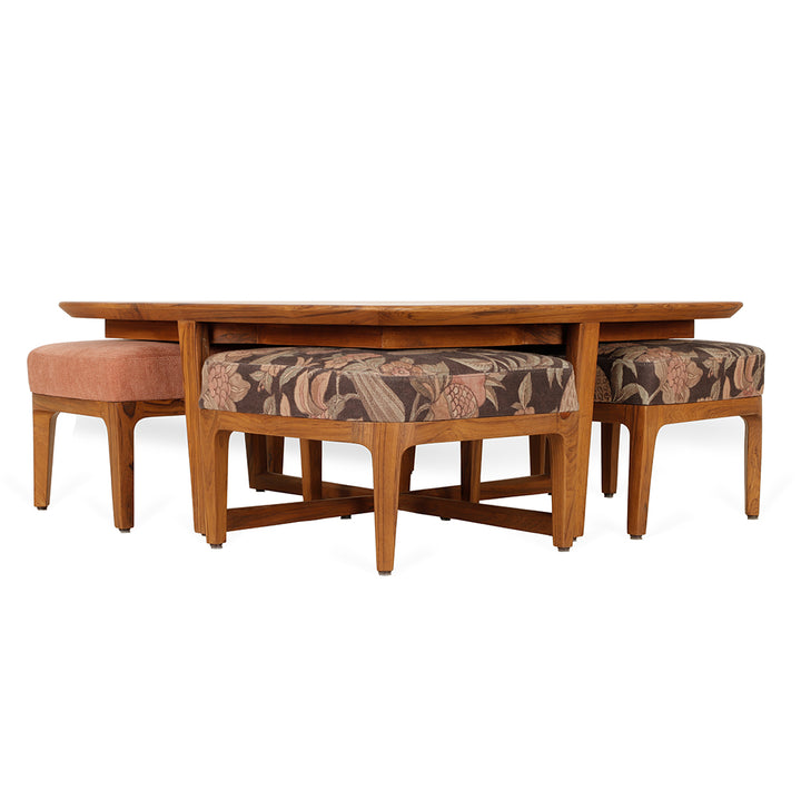 Kiota - Teakwood Nested Center Table - Alankaram