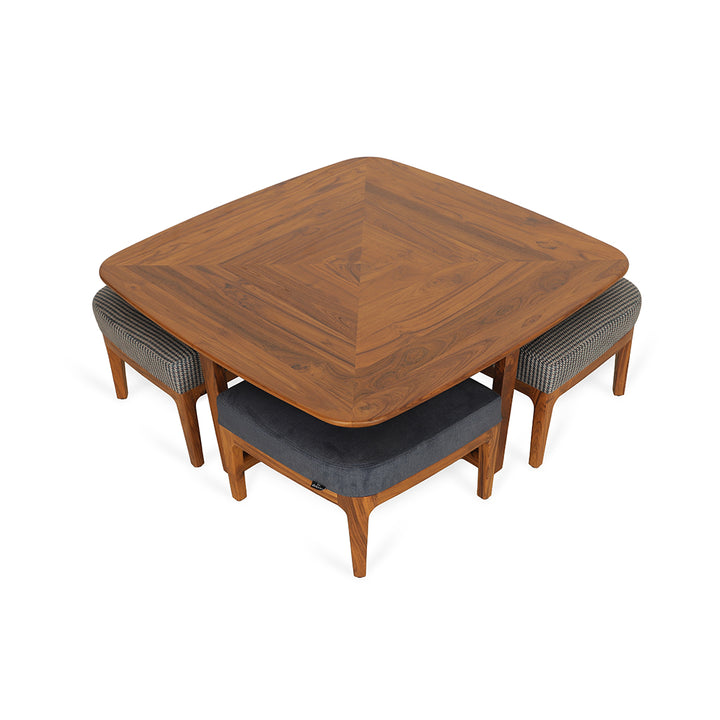 Kiota - Teakwood Nested Center Table - Alankaram