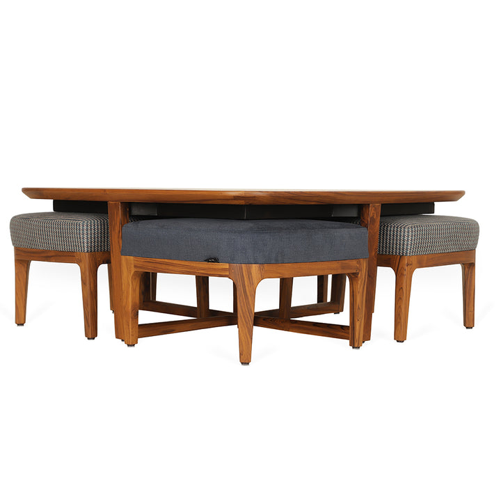 Kiota - Teakwood Nested Center Table - Alankaram