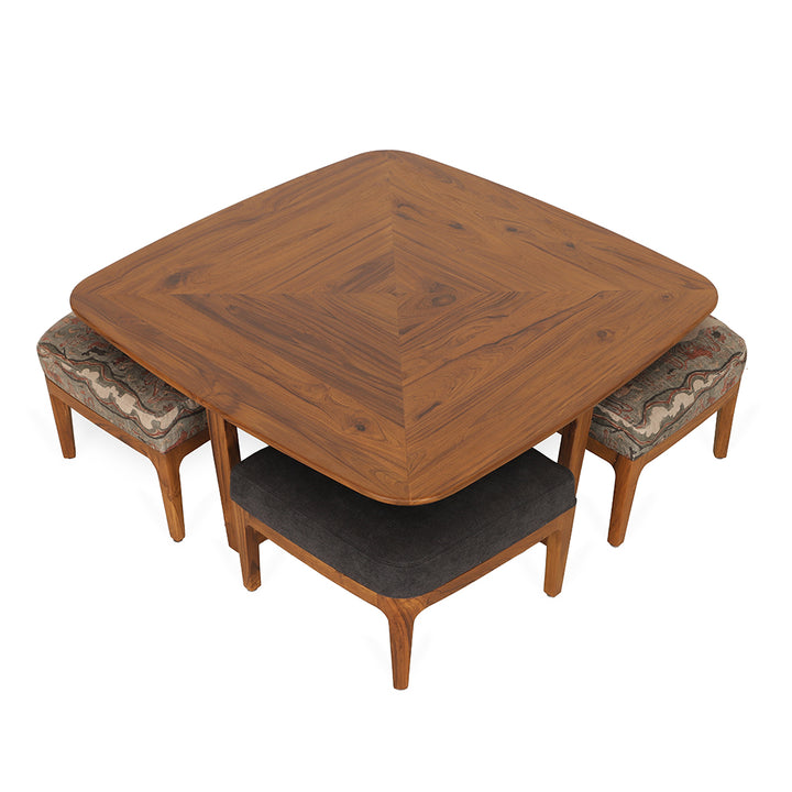 Kiota - Teakwood Nested Center Table - Alankaram