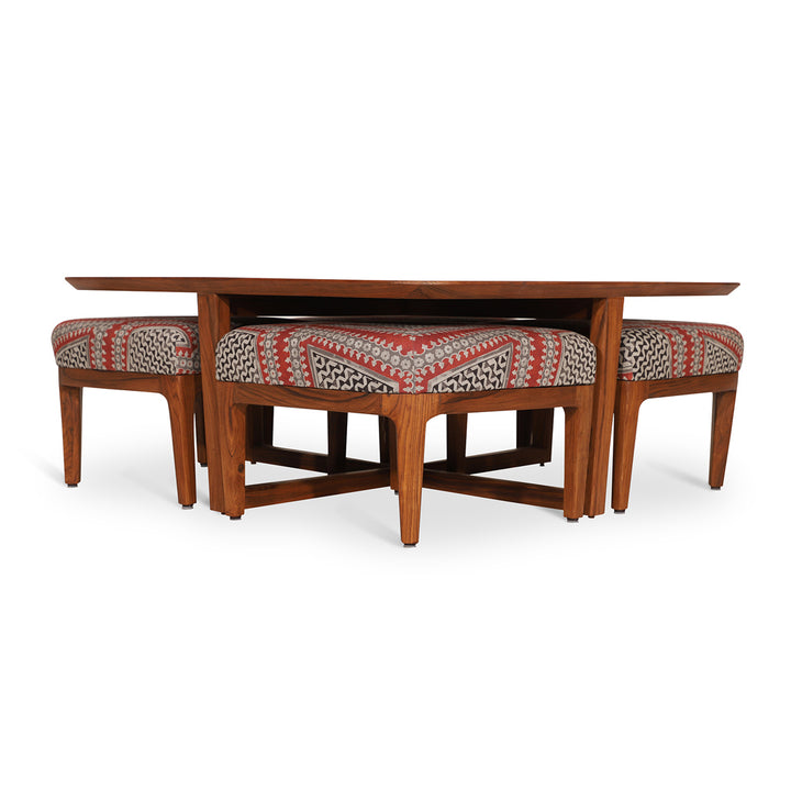Kiota - Teakwood Nested Center Table - Alankaram