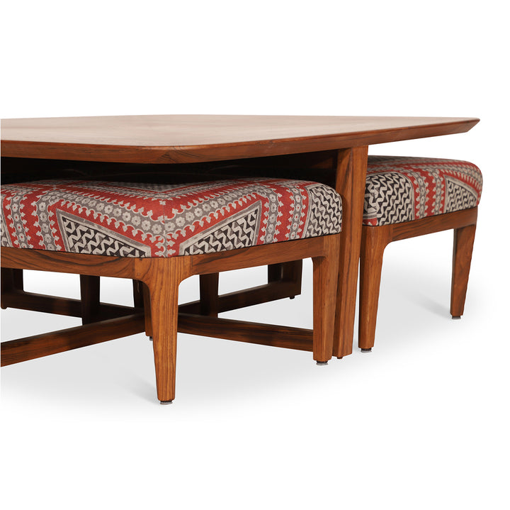 Kiota - Teakwood Nested Center Table - Alankaram