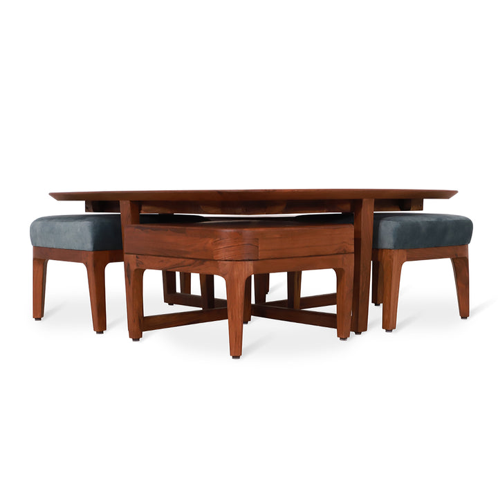 Kiota - Teakwood Nested Center Table - Alankaram