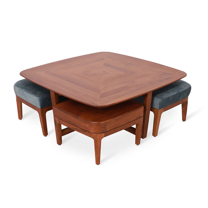 Kiota - Teakwood Nested Center Table - Alankaram