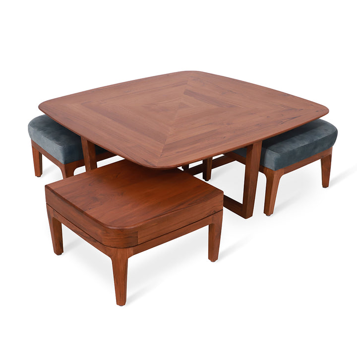 Kiota - Teakwood Nested Center Table - Alankaram