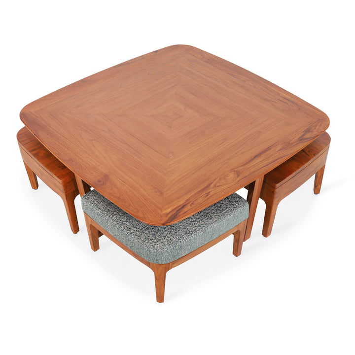Kiota - Teakwood Nested Center Table - Alankaram