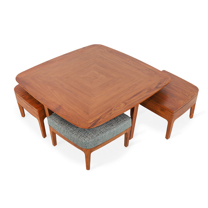 Kiota - Teakwood Nested Center Table - Alankaram
