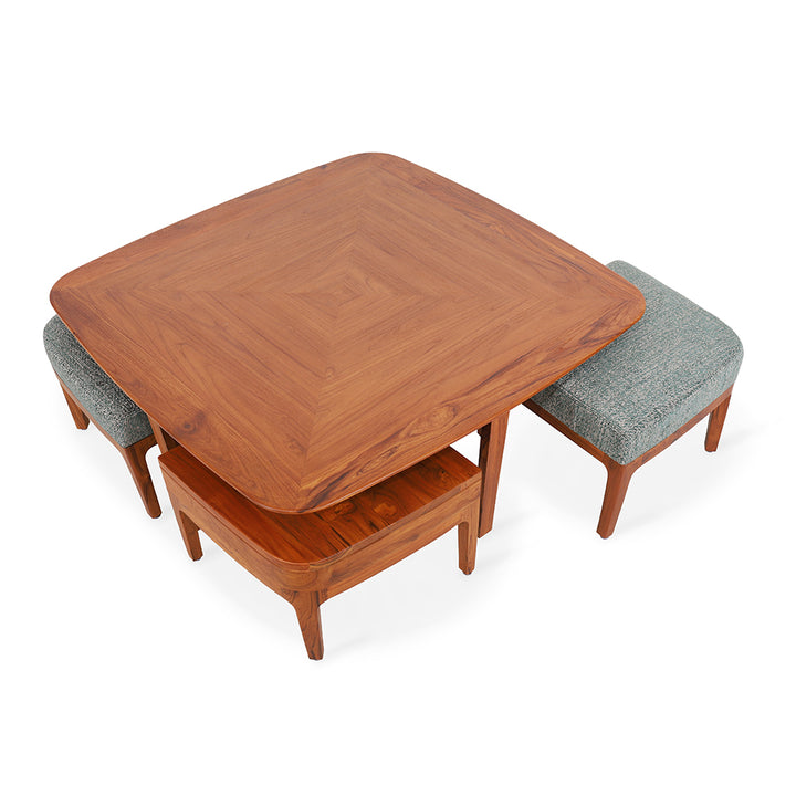 Kiota - Teakwood Nested Center Table - Alankaram