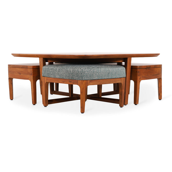 Kiota - Teakwood Nested Center Table - Alankaram