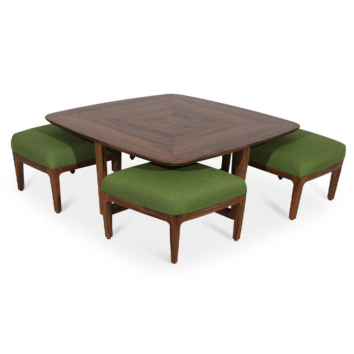 Kiota - Teakwood Nested Center Table - Alankaram