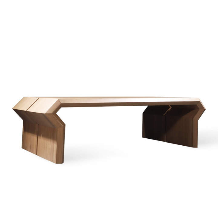 Sivri – Solidwood Center Table with Groove, Centre Tables - Alankaram