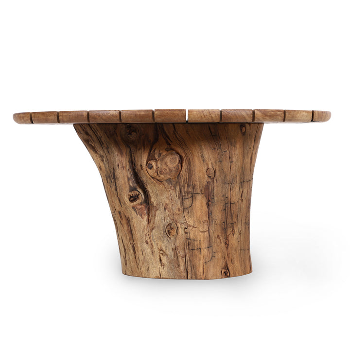 Tabii – Wooden Top Center Table with Wooden Log Base - Alankaram