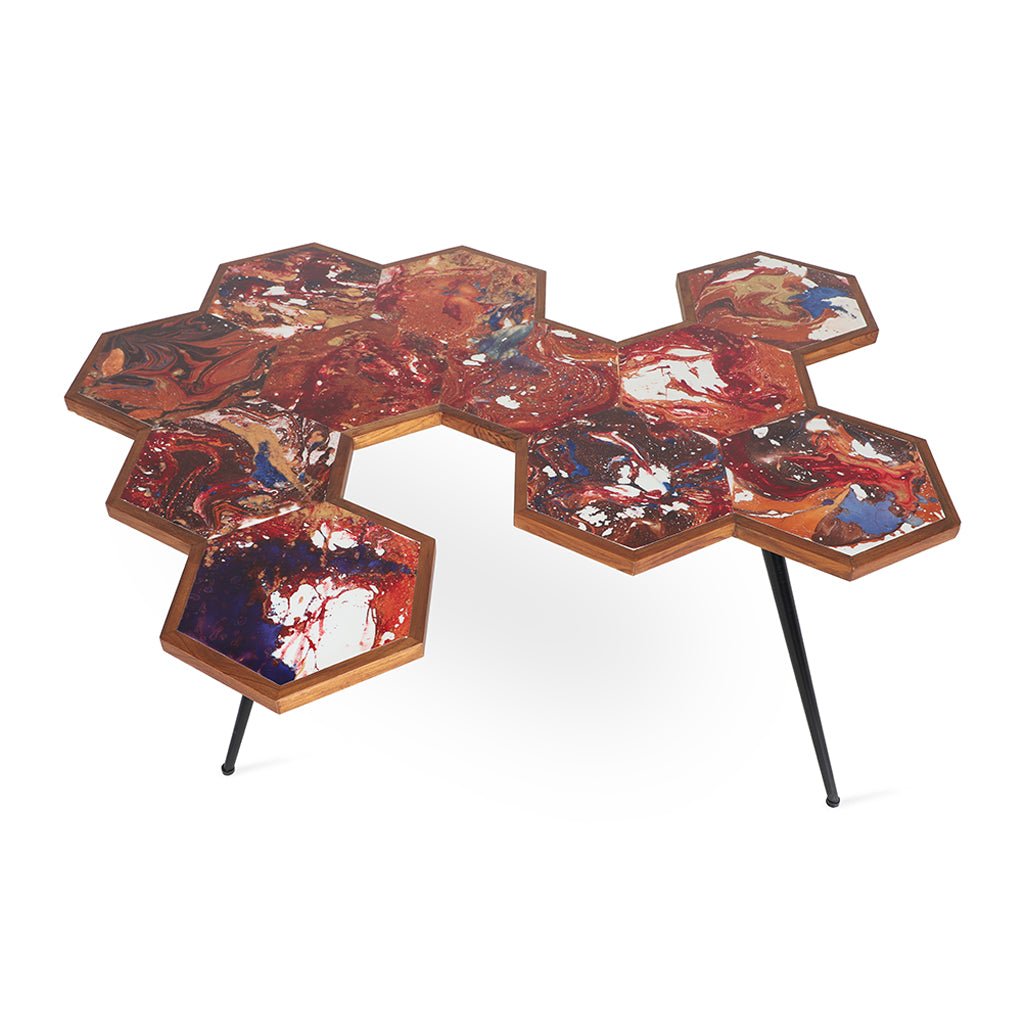 Toi - Metal Center Table with Multicolor | Alankaram