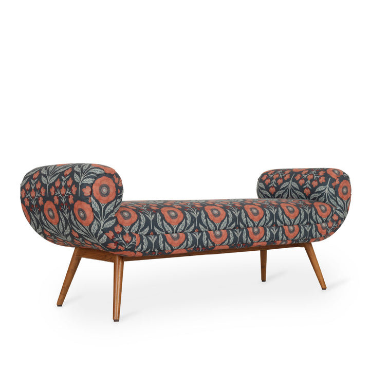 Santai Printed Fabric Teakwood Bench